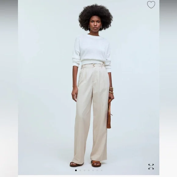 Madewell The Harlow Wide-Leg Pant | Size 8P | Khaki - Picture 10 of 12